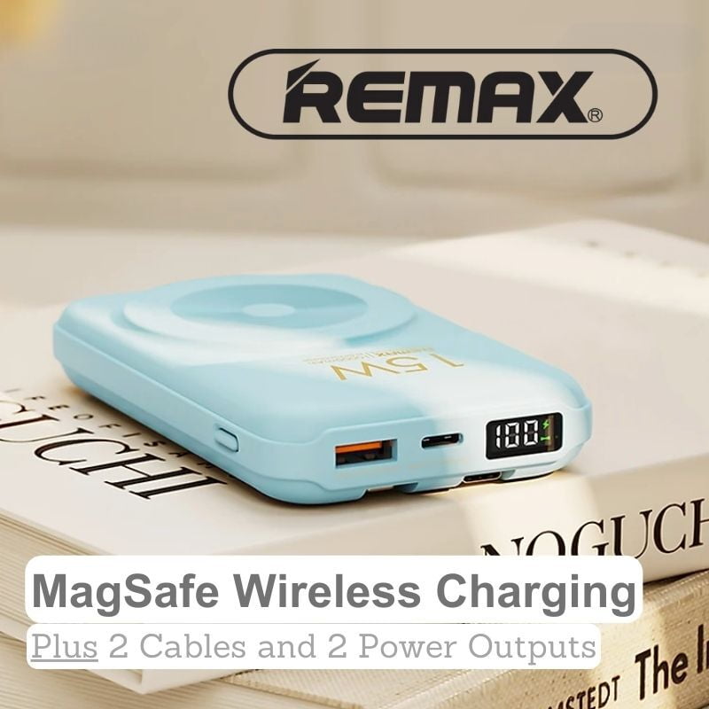 Remax Lefon Series 22.5w MagSafe Wireless Charge Power Bank [10,000 mAh] [2 Ports]