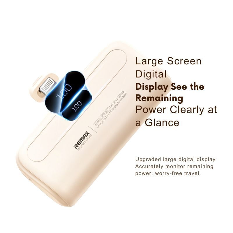 Remax Capsule Series Mini Power Bank with Lightning Port [5000 mAh]