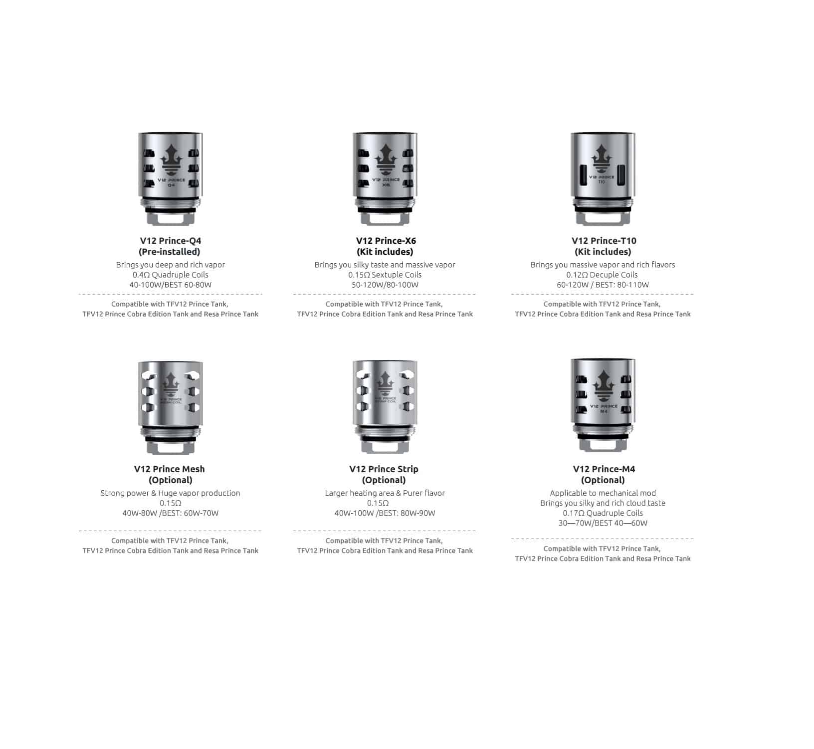 SMOK TFV12 PRINCE Replacement Coil 3pcs